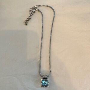 Brighton Silver Necklace with Aqua Gem